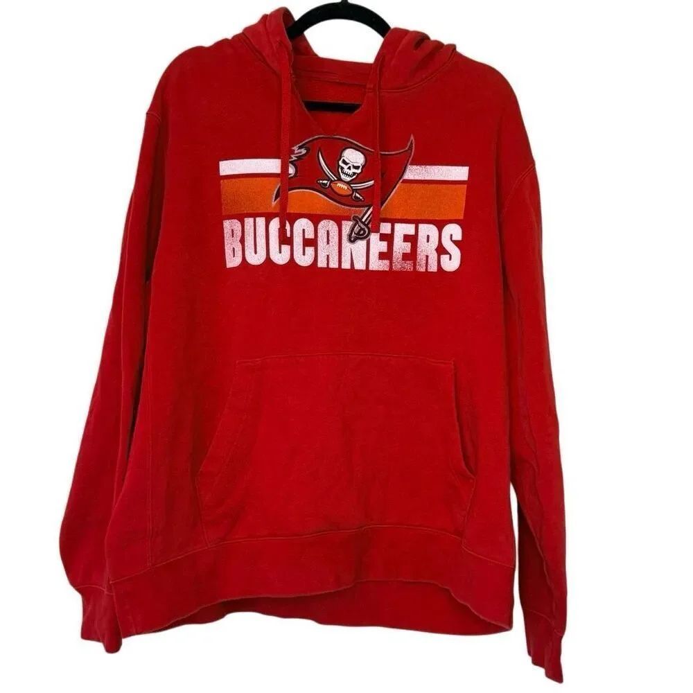Nike Tampa Bay Buccaneers Fleece Cotton Blend Pullover Red Hoodie Size Large